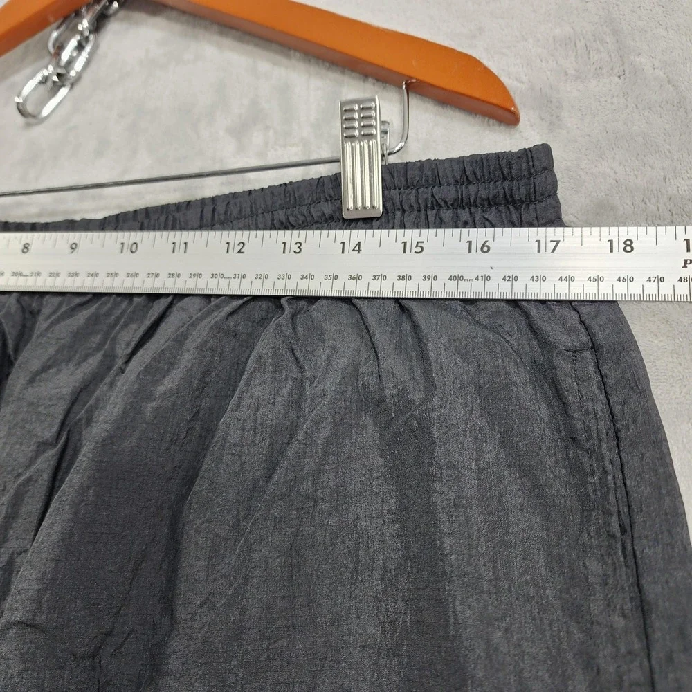 Vintage Champion Pants Mens L Black Nylon Track Jogger Zip Hem Lightweight